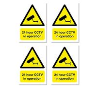 CCTV in Operation, Pack of 4, Safety Sign, Security Camera Closed Circuit TV, A6 105 x 148mm - 3mm Foamex - Outdoor or Indoor - Punkcards