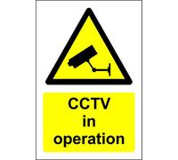 CCTV in operation sign - Face adhesive reverse window sticker 100mm x 70mm
