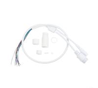 CCTV Power Network Cable for IP Camera with For RJ45 and DC .5x2.1mm Female Connector, 70cm Security Camera for Surveillance System Extension Cord, White