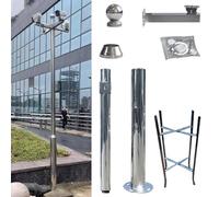 CCTV Security Camera Pole with Universal Joint, Detachable Surveillance Post for Outdoor Wide View Monitoring