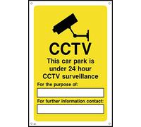 CCTV This Car Park Is Under 24 Hour Surveillance - 400mm x 600mm - 3mm Metal Composite Drilled Sign (S3)