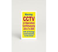 'CCTV Warning Signage - 24/7 Surveillance with Cloud Storage Message, Bold Yellow Plastic Security for Outdoor or Indoor Use