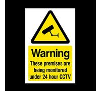 CCTV Warning these premises are monitored 24 hours Window Sticker - Security, Camera, Closed Circuit TV, Warning Safety (MISC10R)