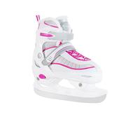 CCUNSZI Ice Skates, Hockey Skates with Adjustable 4 Sizes, Soft Padding and Reinforced Ankle Support for Boys, Girls, Teens, Men, Women and Beginners (White, M (1Y-4Y)