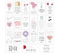 CCUUHJ 126 Pieces Romantic Lunch Box Notes Love Notes for Him Her Mini Valentines Day Cards for Husband Wife 2 x 3.5 Inch Inspirational Design Lunchbox Notes for Adults Beloved Ones (A)