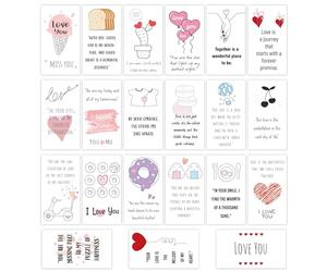 CCUUHJ 126 Pieces Romantic Lunch Box Notes Love Notes for Him Her Mini Valentines Day Cards for Husband Wife 2 x 3.5 Inch Inspirational Design Lunchbox Notes for Adults Beloved Ones (A)