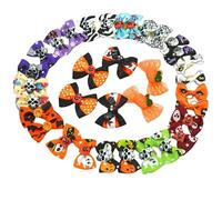 CCUUHJ 20Pcs/10 Pairs Halloween Decoration Yorkie Dog Puppy Hair Bows with Rubber Bands Hair Accessories Bow Pet Grooming Cute Pet Small Hair Bowknot (Black)