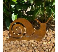 CCUUHJ Rusty Metal Snail Garden Stake, Decorative Silhouette Statue for Yard, Lawn and Outdoor, 30x22cm (Bronze)