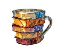 ccuzs Book Mug, Resin Coffee Mug, Hand-Painted Literary Desk Accessory, Decorative Tableware for Readers Librarians Writers, Hot and Cold Beverages Home Offices Use 5.12x3.94x3.94in