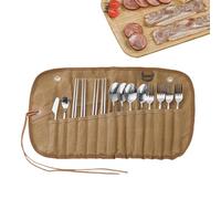 ccuzs Camping Utensil Bag, Portable Utensil Bags, Tableware Storage Bag, Camping Tableware Storage, Portable Silverware Pouch, Silverware Case Camping Utensil Bag for Forks, Spoons, Chopsticks,