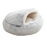 ccuzs Cat Bed - Shell Hooded Plush Kennel Soft Covered Design | Warm Indoor Pet Hooded Comfort for Cats Kittens Small Pets Winter Cold Weather Home Napping Sleeping Lounging