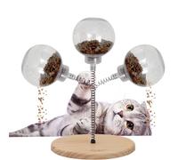 ccuzs Cat Treat Spring Dispenser,Treat Ball Dispensing Cat Toys | Toys for Indoor Cats Interactive Ball Tumbler Treats Toy Slow Feeder Food Dispensing Leaking Dispenser.