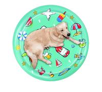 ccuzs Cat Water Play Mat, Pet Cooling Pad, Interactive Splash Mat, Soft Leak-Proof Design Summer Use, Indoor Entertainment and Relaxation, 39.37 Inches Multicolour