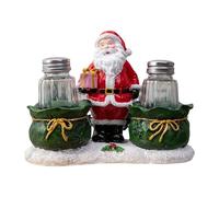 ccuzs Christmas Salt Shaker, Holiday Pepper Shaker, Festive Seasoning Set, Clear Seasoning Holder, Multifunctional Christmas Salt Shaker Set with Tray for Festive Dining Experiences