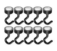 ccuzs Magnetic Cabinet Hooks - 10 Pieces Wall Mount Hanger Set, Strong Cabinet Wreath Hooks for Kitchen Bathroom Bedroom, Refrigerator Garage Classroom Locker Organizer