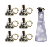 ccuzs Solar Fairy Lights, Wine Bottle String, Outdoor Waterproof Decor, Copper Wire Design Rechargeable LED 6 Pack Warm White for Wedding Garden Table, 2.17 x 1.77 Inches