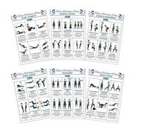 ccuzs Workout Posters - 6 Piece Fitness Guide Full Body Exercise | Muscle Engagement Visual Training Wall Art Easy Read Reference Posters for Dorm, Office, Apartment, Bedroom, Living Room