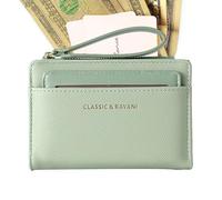 ccuzs Zipper Wallet, Card Holder, Lanyard Multi-Functional, Large Coin Purse, Capacity for Notes, and Cards, Portable Short Lightweight Cash Space, 12.5x9x2.5cm, Green, riferimento alla