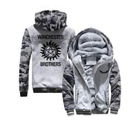 CCVQPF Men Hoodie Jacket for Supernatural Graphic Tops Hoody Long Sleeve Patchwork Sweatshirt Warm Hooded Coat Training Outwear-Camo-C||XL