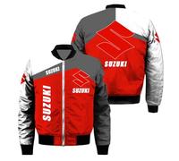 CCVQPF Men Stand Collar 3D Bomber Jackets for SU.ZU.K.I Comfortable Cargo Clothing Full Zip Windbreakers Windproof Flight Suit Varsity Coats Outwear Tops-A||4x_l