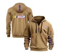CCVQPF Mens Hoodie Hooded Activewear for N.A.SC.A.R Pullover Sweatshirts Print Hoody Spring Autumn Sportstyle Coat Plain Comfy Jacket Half Zip Outwear Tops-KQS||x_l
