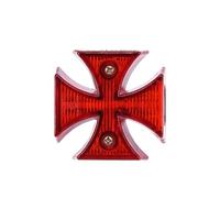 CCVVUD Motorcycle Tail Light Motorcycle Tail Light ABS Surround Lens ssic Maltese Cross Shape Brake Running License Plate for DC12V
