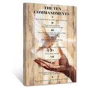 CCWACPP 10 Commandments Wall Art Christian Canvas Prints The Ten Commandments Wall Decor Bible Verses Pictures Religion Posters Living Room Church Room Decor Framed (30.00 x 45.00 cms)