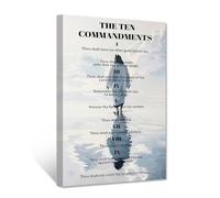 CCWACPP 10 Commandments Wall Art Christian Canvas Prints The Ten Commandments Wall Decor Bible Verses Pictures Religion Posters Living Room Church Room Decor Framed (30.00 x 45.00 cms)