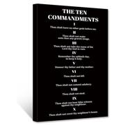 CCWACPP 10 Commandments Wall Art The Ten Commandments Wall Decor Bible Verses Canvas Prints Christian Pictures Living Room Church Room Decor Framed (30.00 x 45.00 cms)