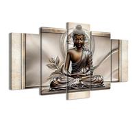 CCWACPP 5 Piece Buddha Canvas Wall Art Buddha Statue Painting Prints Large Zen Wall Decor for Living Room Bedroom Meditation Yoga Room Home Decor Framed (25x40cmx2 25x50cmx2 25x60cmx1)