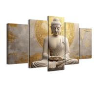 CCWACPP 5 Piece Buddha Canvas Wall Art Buddha Statue Painting Prints Large Zen Wall Decor for Living Room Bedroom Meditation Yoga Room Home Decor Framed (30x40cmx2 30x60cmx2 30x80cmx1)