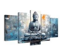 CCWACPP 5 Piece Buddha Canvas Wall Art Buddha Statue Painting Prints Large Zen Wall Decor for Living Room Bedroom Meditation Yoga Room Home Decor Framed (20x35cmx2 20x45cmx2 20x55cmx1)