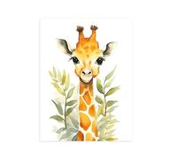 CCWACPP Baby Watercolor Animals Wall Art Giraffe Picture Woodland Safari Animal Posters Nursery Animal Canvas Prints for Kids Room Decor Unframed (30x45cm)