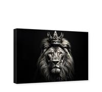 CCWACPP Black and White Animal Canvas Wall Art Lion Pictures Wall Decor Animals Painting Print Lion Head Portrait Poster Decor Frame (30.00 x 45.00 cms, Lion - 4)