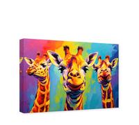 CCWACPP Colorful Giraffe Canvas Wall Art Animal Painting Wall Decor Abstract Giraffe Family Picture Print Living Room Decor Frame (Giraffe - 3, 40.00 x 60.00 cms)
