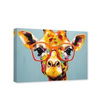 CCWACPP Colorful Giraffe Canvas Wall Art Animal Painting Wall Decor Animals Graffiti Picture Print Modern Living Room Decor Frame (Giraffe - 3, 70.00 x 105.00 cms)