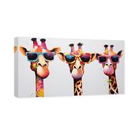 CCWACPP Colorful Giraffe Pictures Wall Decor Animal Canvas Wall Art Graffiti Animals Painting Print Modern Kids Room Decor Frame (Giraffe - 2, 80L x 40W cm)