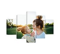 CCWACPP Custom 5 Panel Wall Art Personalized Canvas Prints with Your Photos Customized Poster Gifts Customize Pictures Personal Painting Ready to Hang (Frame, 12x20inx2 12x30inx2 12x40inx1)
