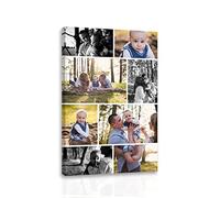 CCWACPP Custom Canvas Collage Wall Art - Family Memories - Oil Paint - Collage Photo-14 - 8"x10" - Framed - Waterproof - Landscape - Glossy Finish - Wall Mount - Nursery Decor