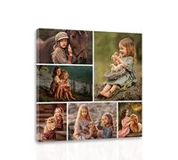 CCWACPP Custom Canvas Prints with Your Pet Family Photos Collage - Personalized Pictures to Canvas Decor Frame (18"x18" (45x45cm))