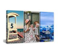 CCWACPP Custom Canvas Prints with Your Photos 3 Panels Personalized Picture Wall Art Customized Gifts for Friends Wedding Family Framed Ready to Hang (3 Photo 3 Panel, 10"x20"x3P(25x50cmx3P))