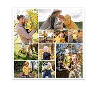 CCWACPP Custom Canvas Prints with Your Photos Collage Personalized Multi Photo Wall Art Upload Your Family Baby Pet Kids Photo Customize Pictures for Wall Home (Templates-04, 12"x12"(30x30cm))