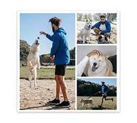 CCWACPP Custom Collage Canvas Prints with Your Photos for Pet Customize Pictures for Wall Personalized Multi Photo Canvas for Portrait Dog Family Print Pictures (Templates-02, 10"x10"(25x25cm))