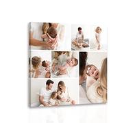 CCWACPP Custom Collage Canvas Prints with Your Photos Personalized Photo to Canvas Print Customized Canvas Wall Art Decor Frame (16"x16"(40x40cm)