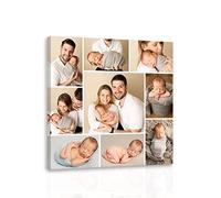 CCWACPP Custom Collage Photo Canvas Print Personalized Canvas Prints with Your Photos Customized Wall Art Decor Frame (10"x10"(25x25cm)