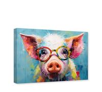 CCWACPP Graffiti Pig Canvas Wall Art Colorful Animal Pictures Wall Decor Abstract Animals Painting Print Modern Artwork Decor Frame (Pig - 1, 40.00 x 60.00 cms)