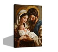 CCWACPP Holy Family Wall Art Saint Joseph and Virgin Mary Jesus Painting Christian Canvas Prints Catholic Pictures Framed Church Prayer Room Home Decor (30.00 x 45.00 cms)