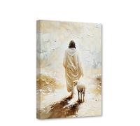 CCWACPP Jesus and Lamb Canvas Wall Art Christian Pictures Print God Poster Religious Paintings Church Living Room Office Corridor Decor Frame (40.00 x 60.00 cms)