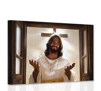 CCWACPP Jesus Wall Art Christian Decor Religious Canvas Prints Cross Dove Pictures God Painting Poster Living Room Bedroom Church Decor Framed (70L x 105W cm)