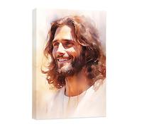 CCWACPP Jesus Wall Art Christian Painting Christ Canvas Prints Picture of Jesus Laughing Christ's Smile Poster Religious Home Wall Decor (Jesus - 03, 12x18inch)